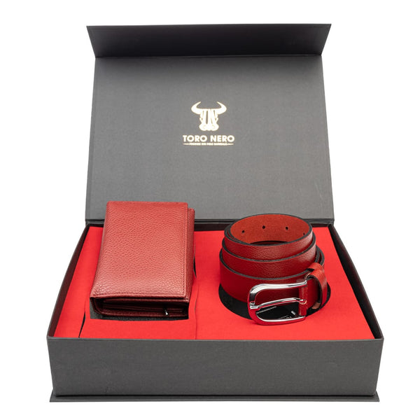 set-cadou-portofel-curea-femei-piele-naturala-rosu-Little-Middle