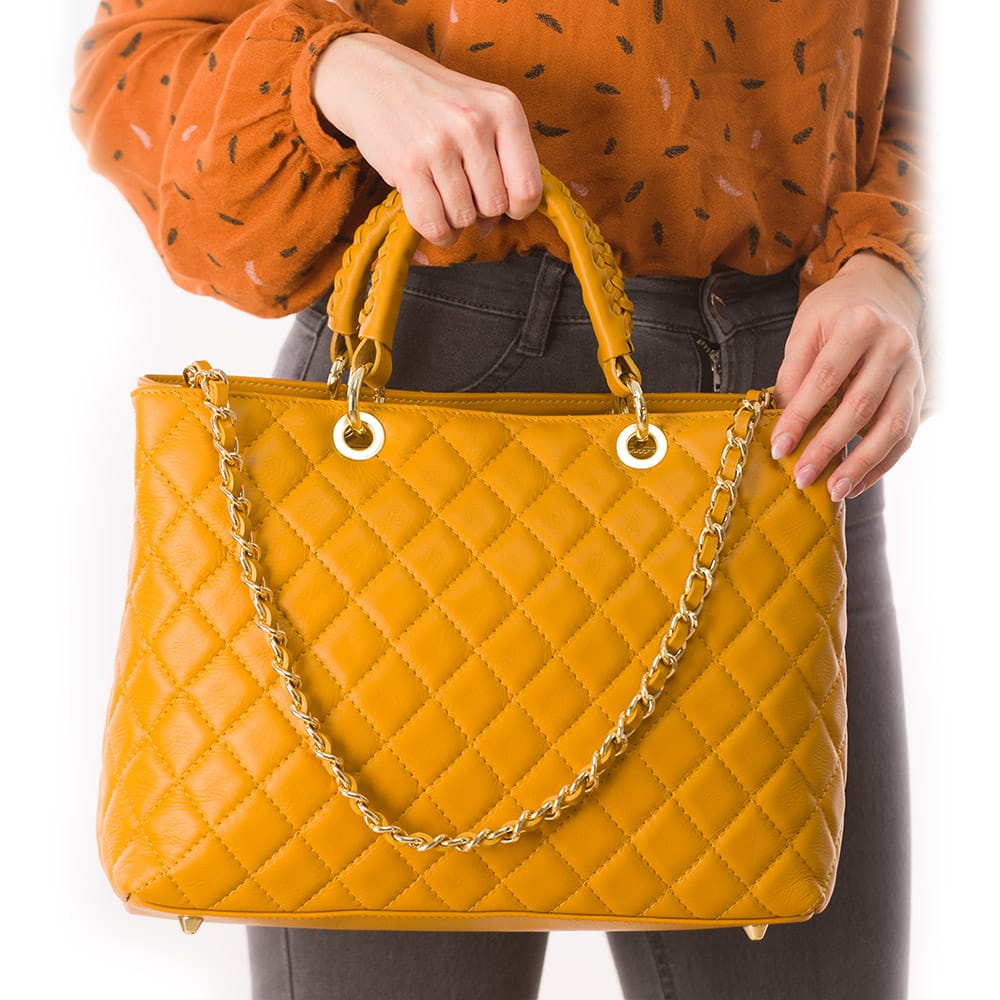 Geanta-dama-din-piele-naturala-mustar-Crossed-Lady