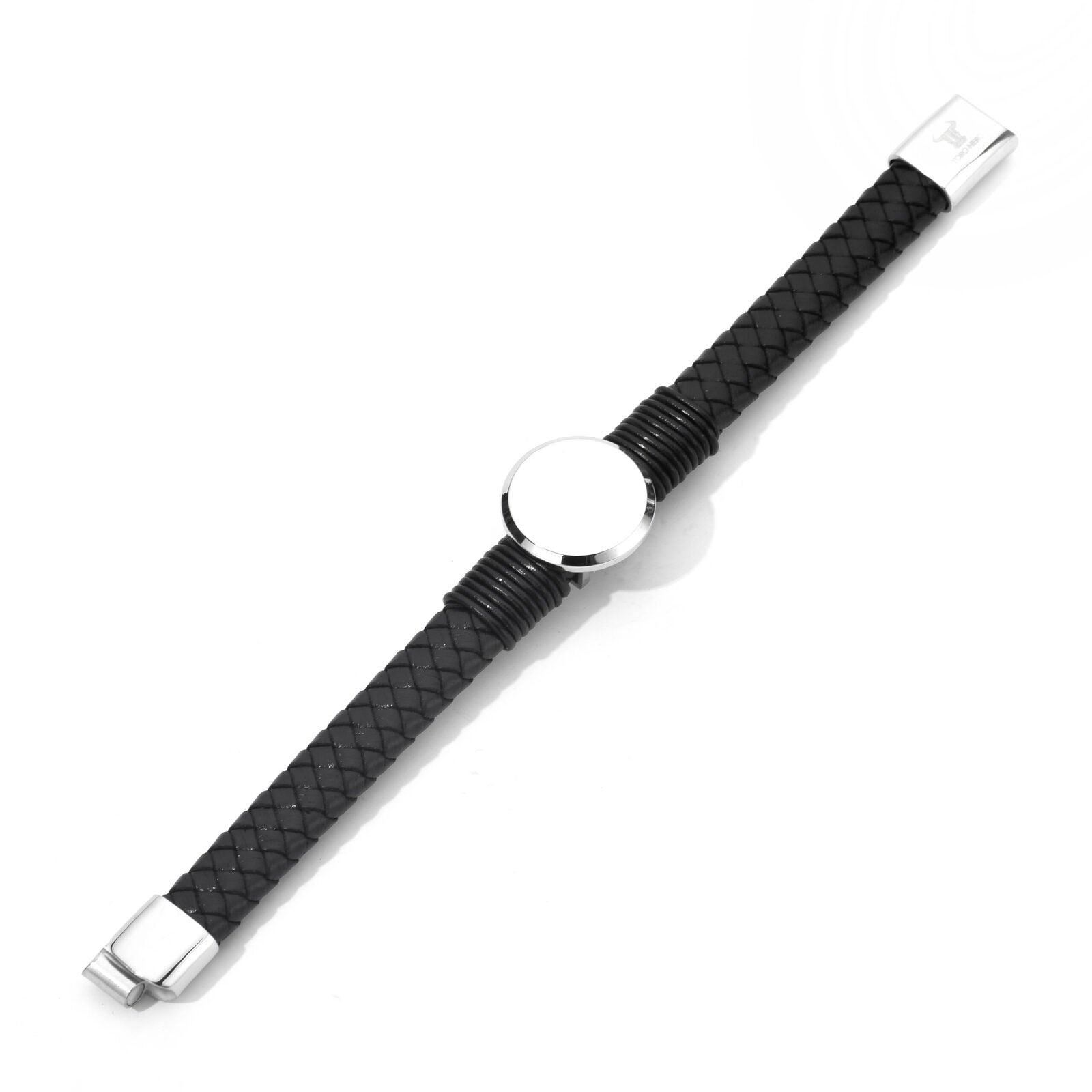 Bratara-barbati-piele-naturala-argintiu-Clock3.jpg