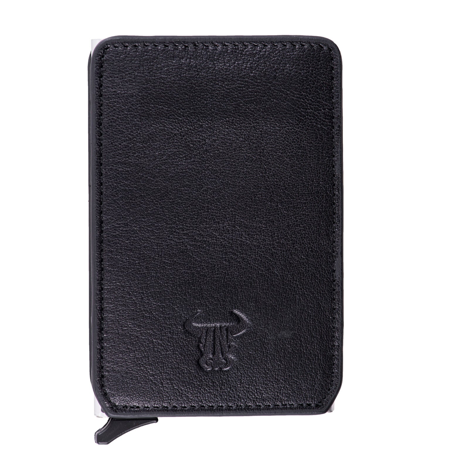 Czarne męskie etui na karty ze skóry naturalnej Master Slide, ochrona RFID