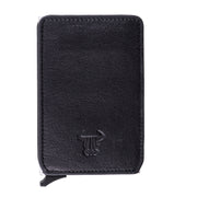 Czarne męskie etui na karty ze skóry naturalnej Master Slide, ochrona RFID