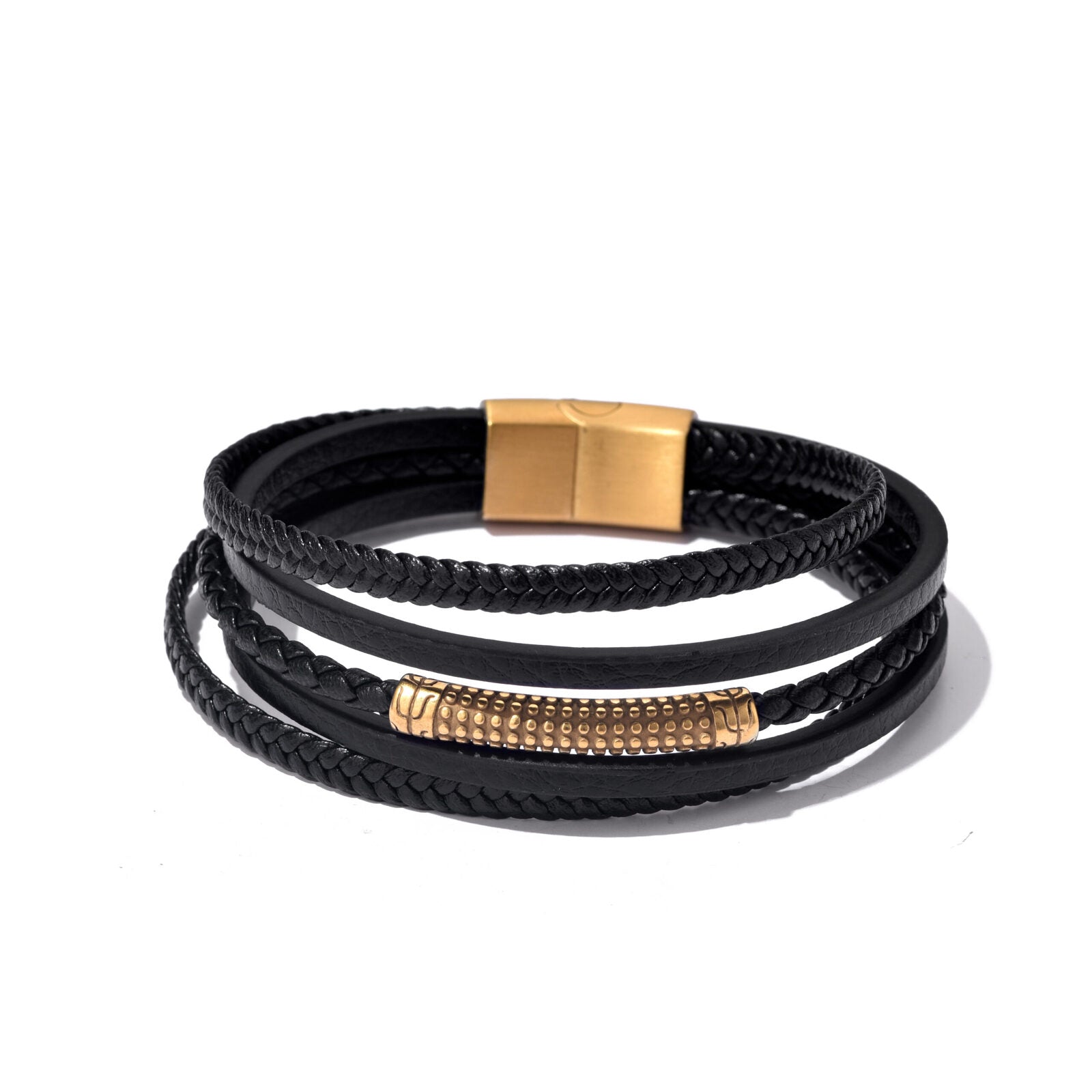 bratara-barbati-piele-naturala-negru-auriu-Liam2.jpg