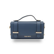 Borsa da donna in vera pelle blu scuro Natalia