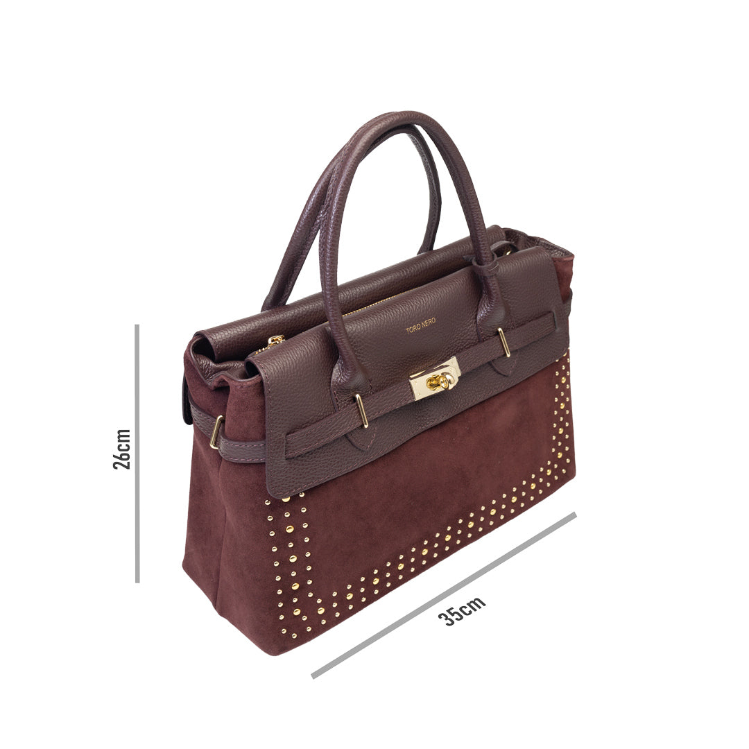 Women's bag made of burgundy genuine leather Mira