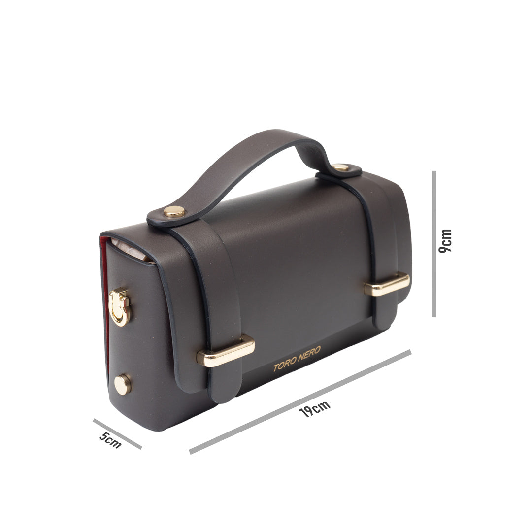 Damska torba z naturalnej skóry, ciemnobrązowa, Natalia