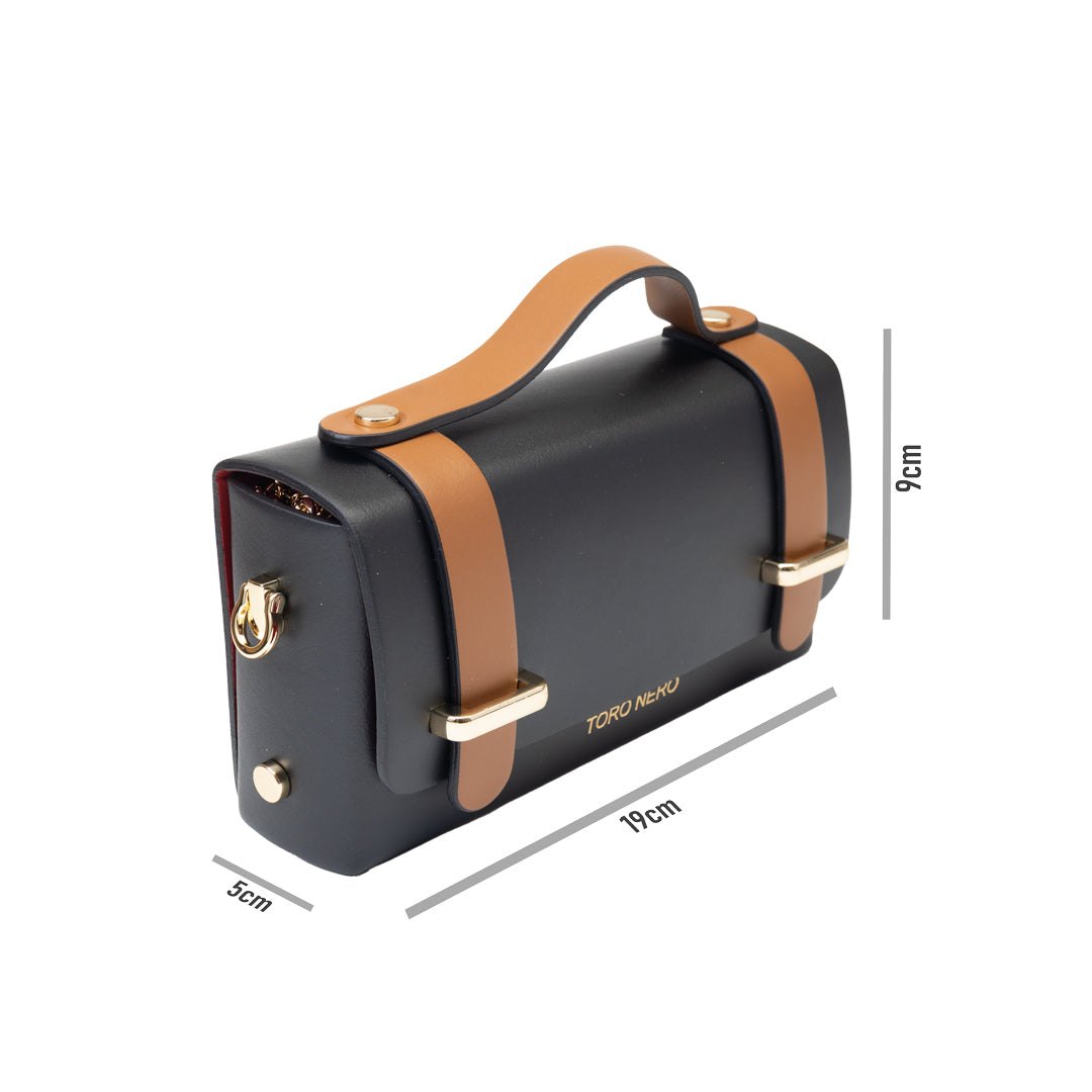 Bolso de mujer de piel genuina negro-marrón Natalia