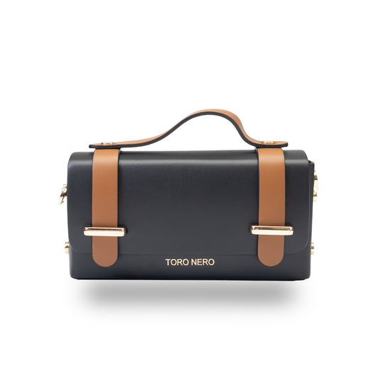 Bolso de mujer de piel genuina negro-marrón Natalia