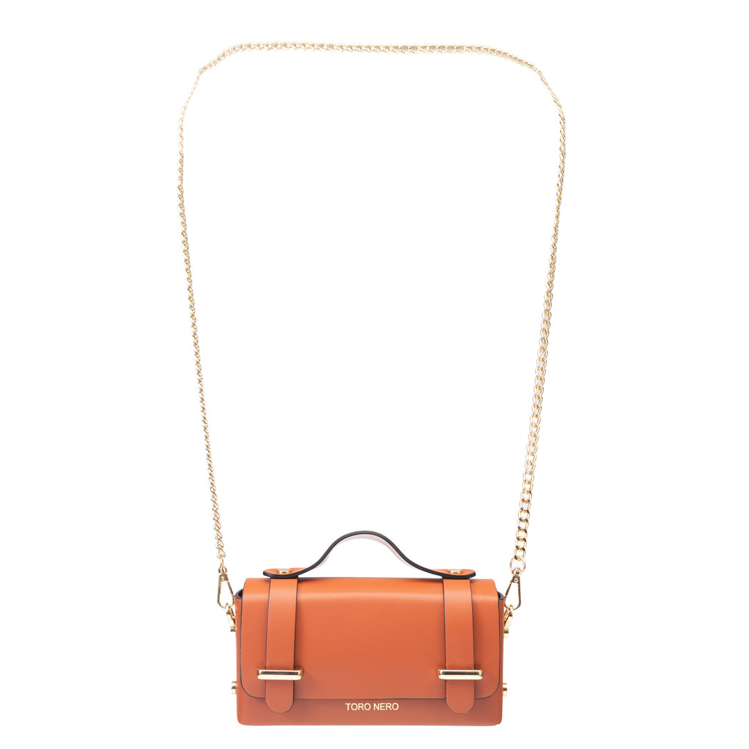 Bolso de mujer de piel genuina naranja Natalia