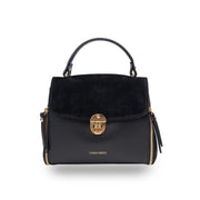 Geanta dama din piele intoarsa naturala negru Karla