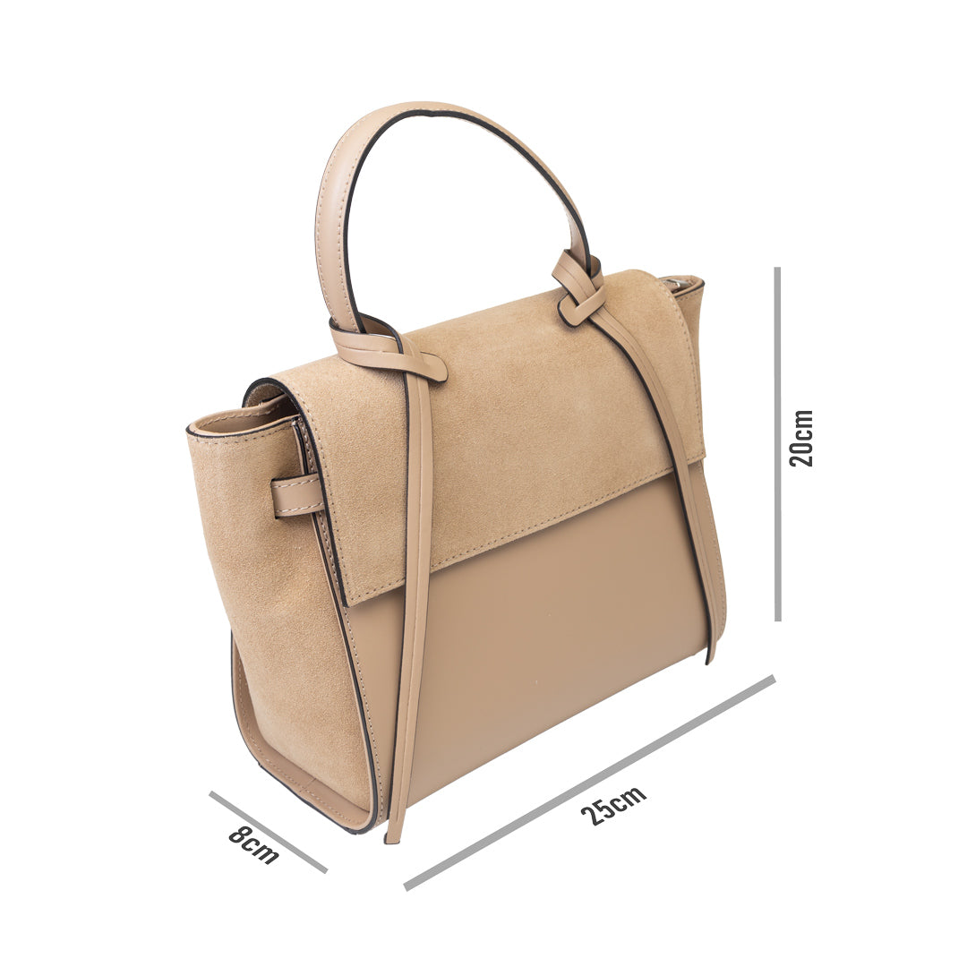 Damska torba z naturalnego zamszu taupe Erika