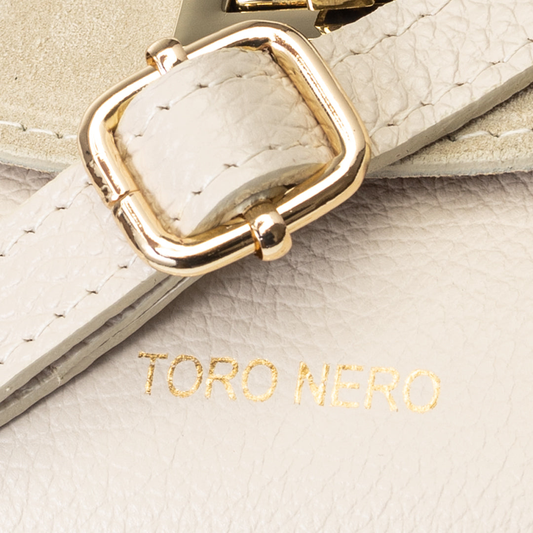 Borsa da donna in pelle scamosciata naturale, beige Raisa