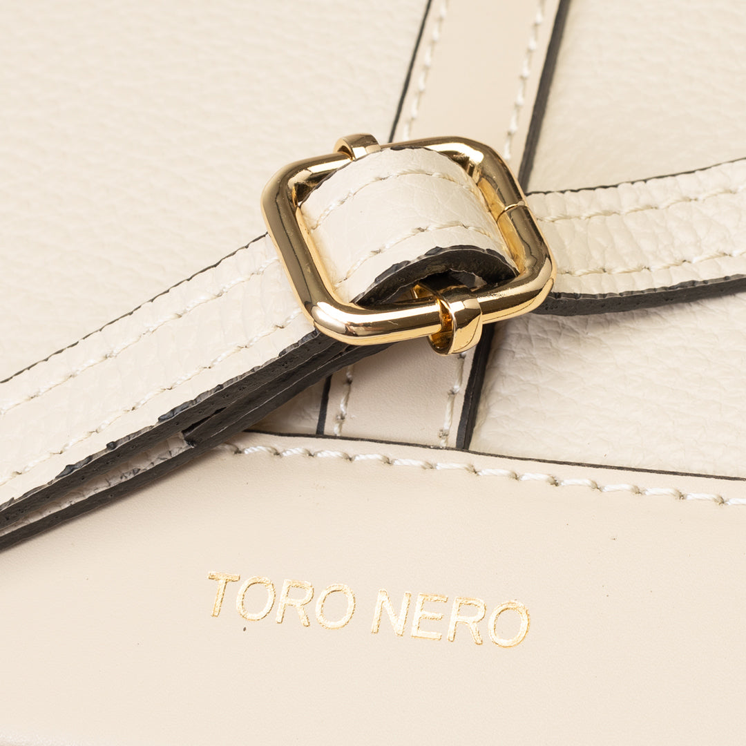 Damenhandtasche aus beigem Naturleder Sorina