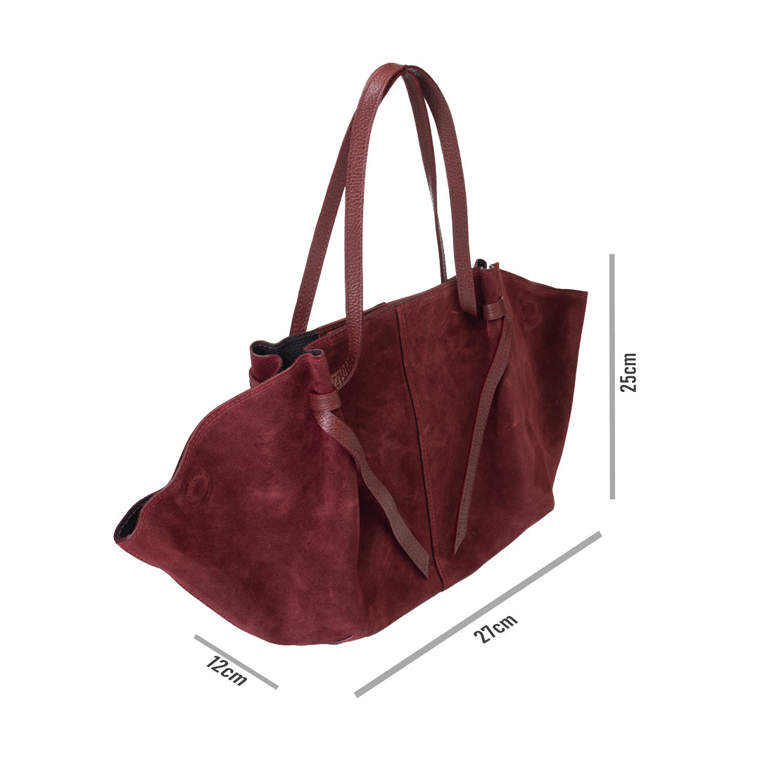 Borsa da donna in pelle naturale bordeaux Alice