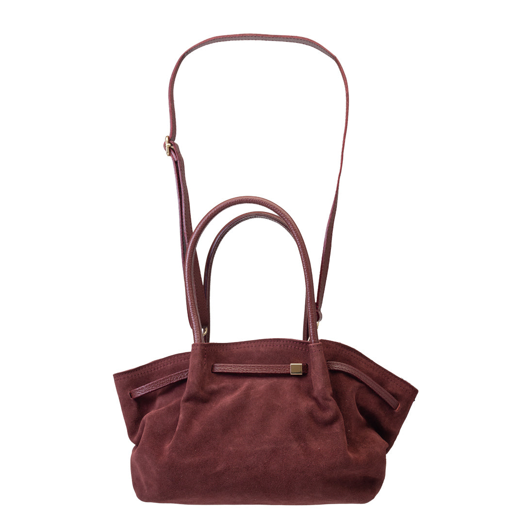 Borsa da donna in pelle naturale bordeaux Elena