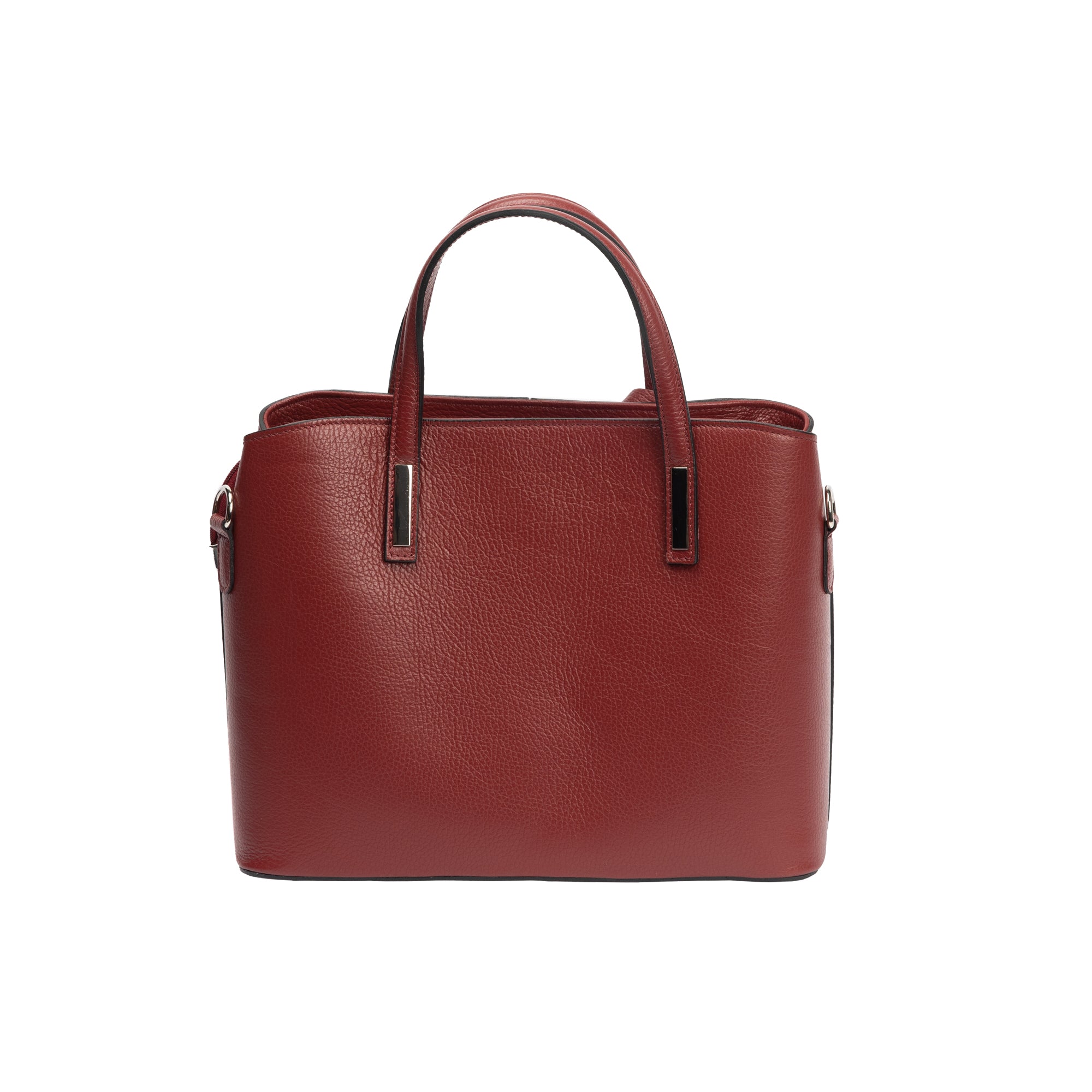 Damenhandtasche aus echtem Leder in Bordeauxrot Mara