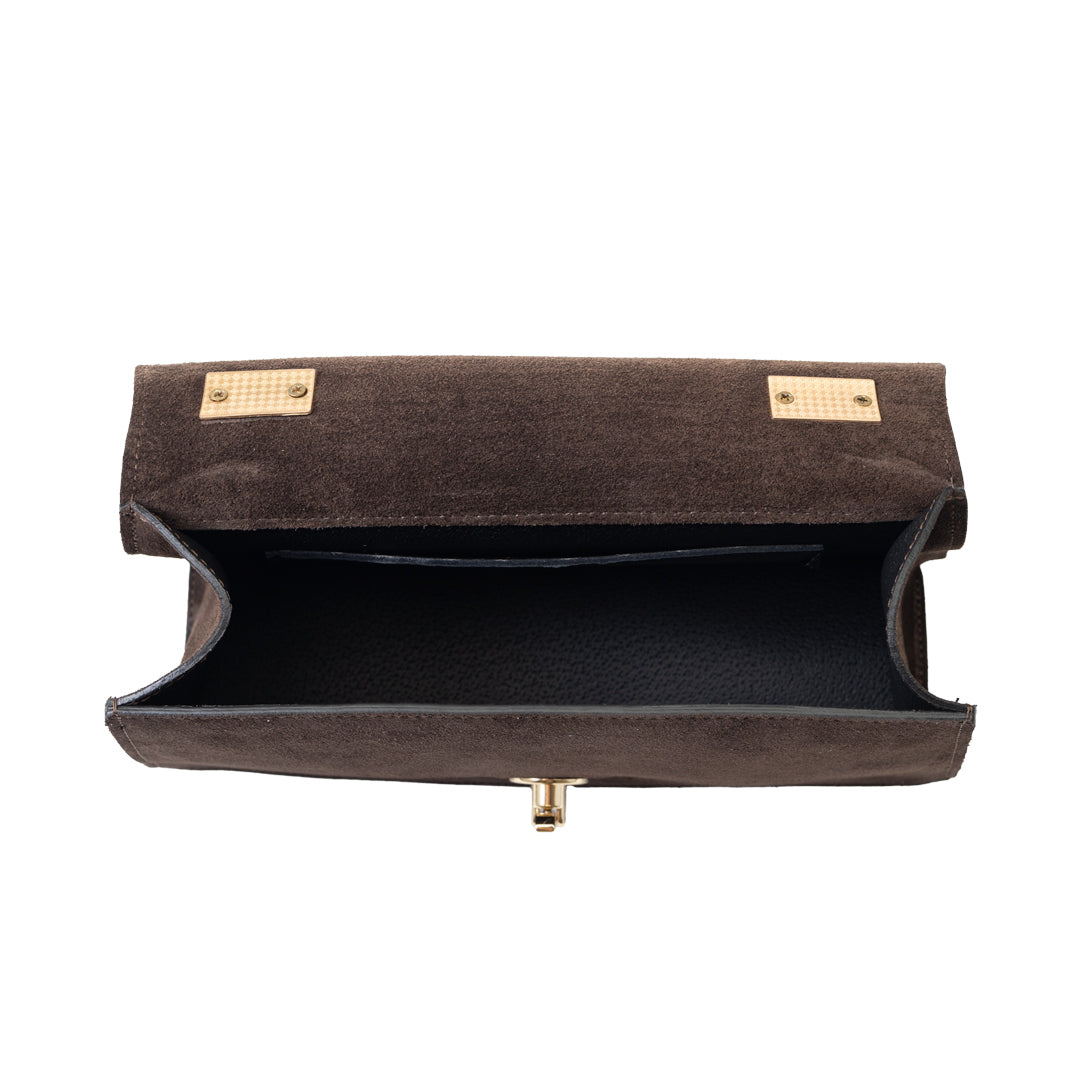 Bolso de mujer de cuero genuino marrón oscuro Verona