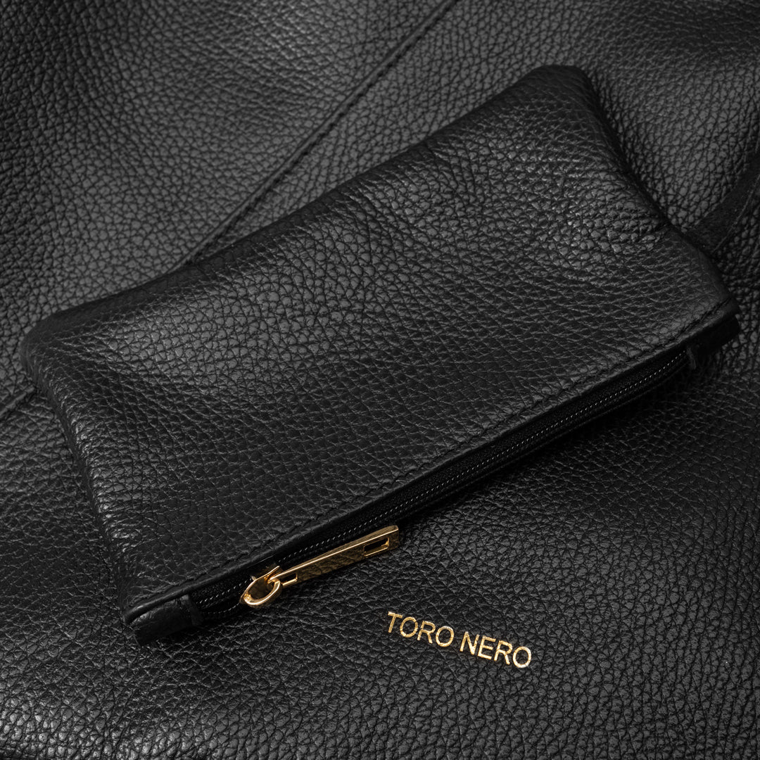 Borsa da donna in vera pelle nera Camelia