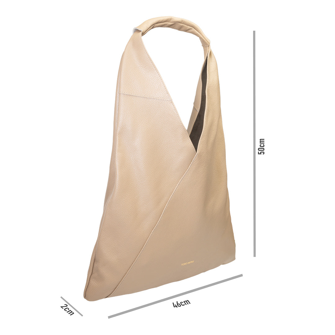 Damska torba z naturalnej skóry w kolorze taupe Camelia