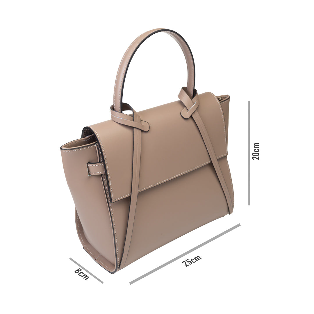 Damska torba z naturalnej skóry taupe Erika