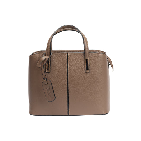 Damska torba z naturalnej skóry, taupe Mara