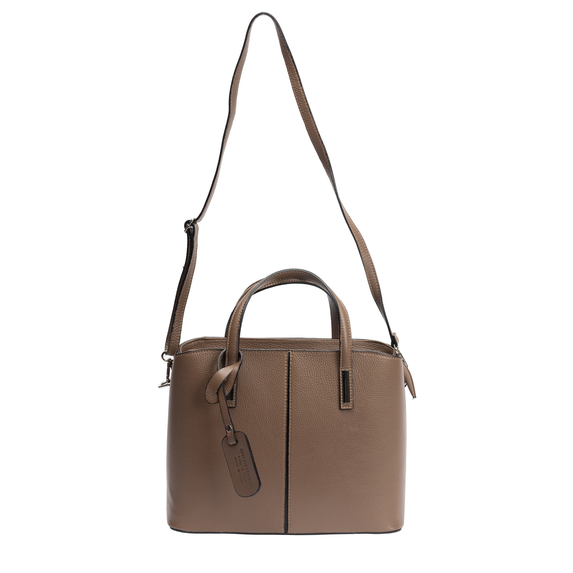 Damska torba z naturalnej skóry, taupe Mara