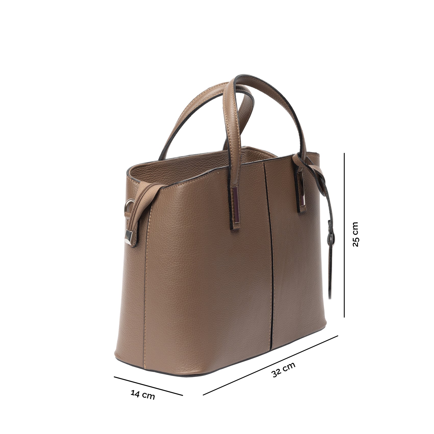 Damska torba z naturalnej skóry, taupe Mara