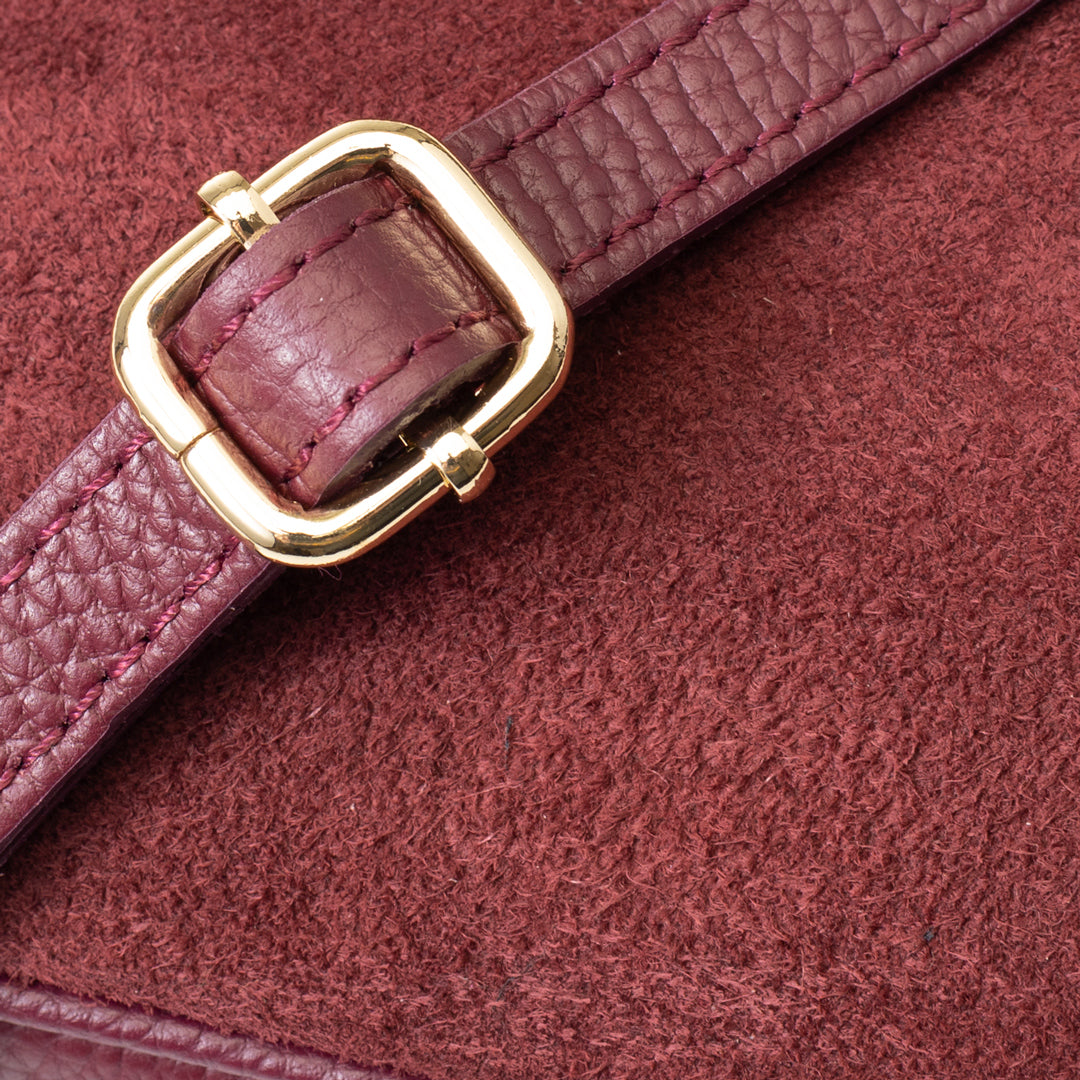 Damenhandtasche aus echtem Leder in Bordeauxrot Ancuta