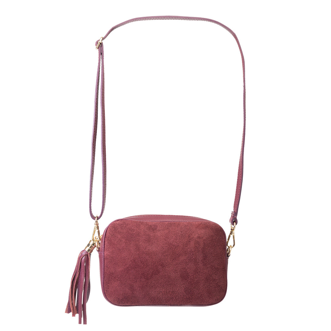 Damenhandtasche aus echtem Leder in Bordeauxrot Ancuta