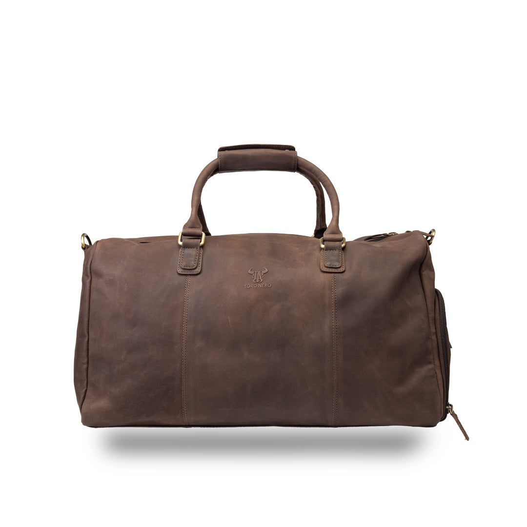 Torba podróżna/fitness z naturalnej skóry, ciemnobrązowa Travel Bag