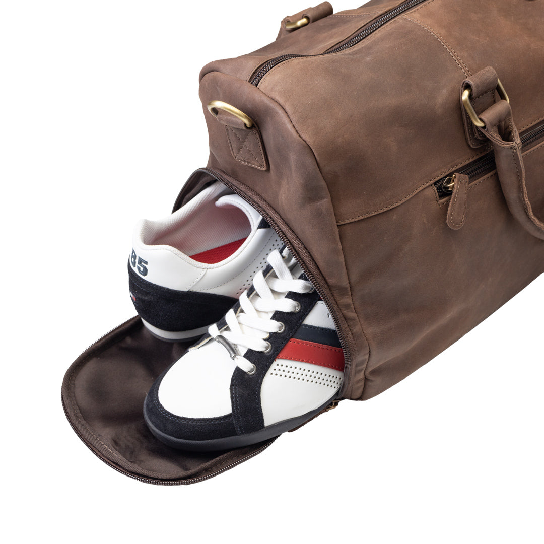 Torba podróżna/fitness z naturalnej skóry, ciemnobrązowa Travel Bag