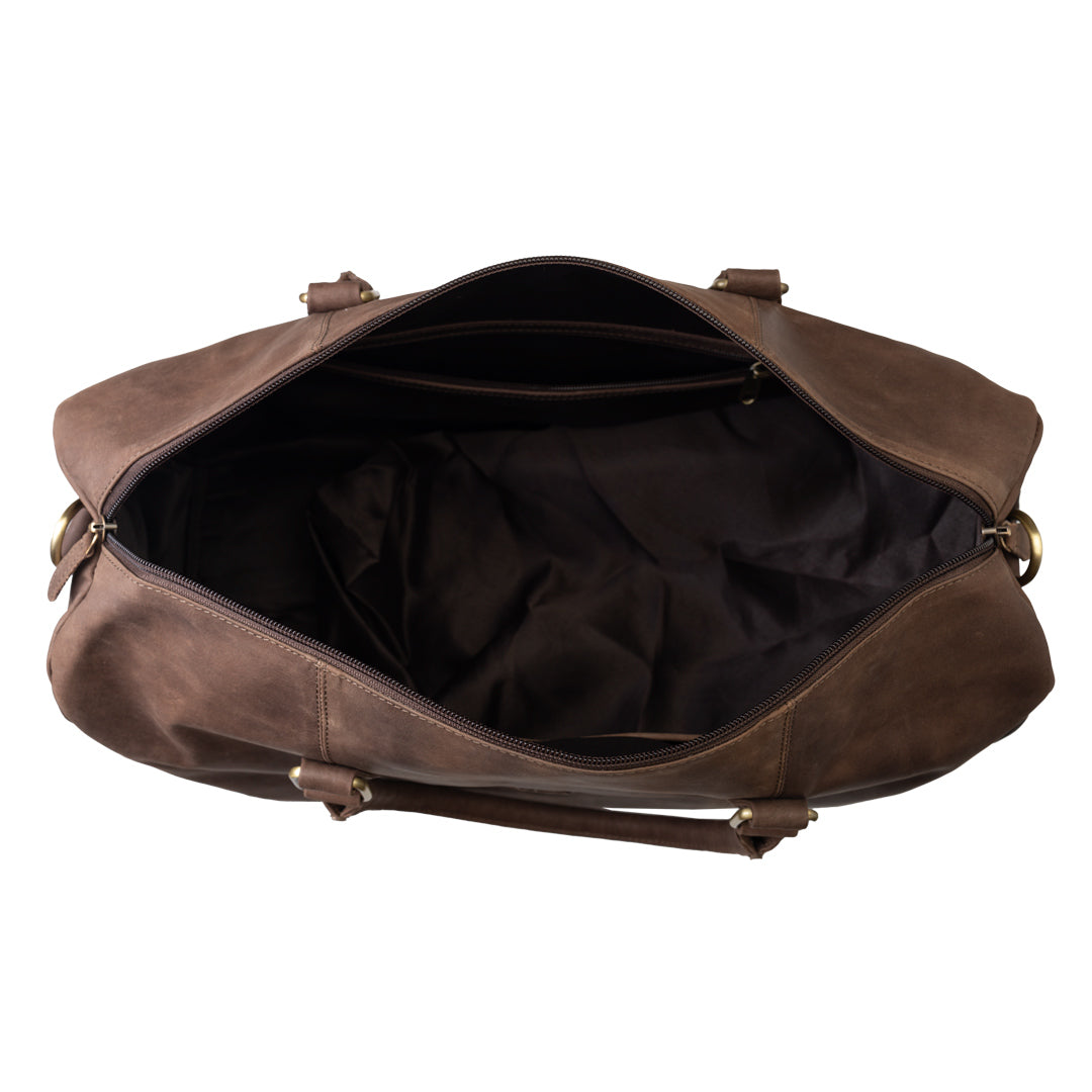 Torba podróżna/fitness z naturalnej skóry, ciemnobrązowa Travel Bag