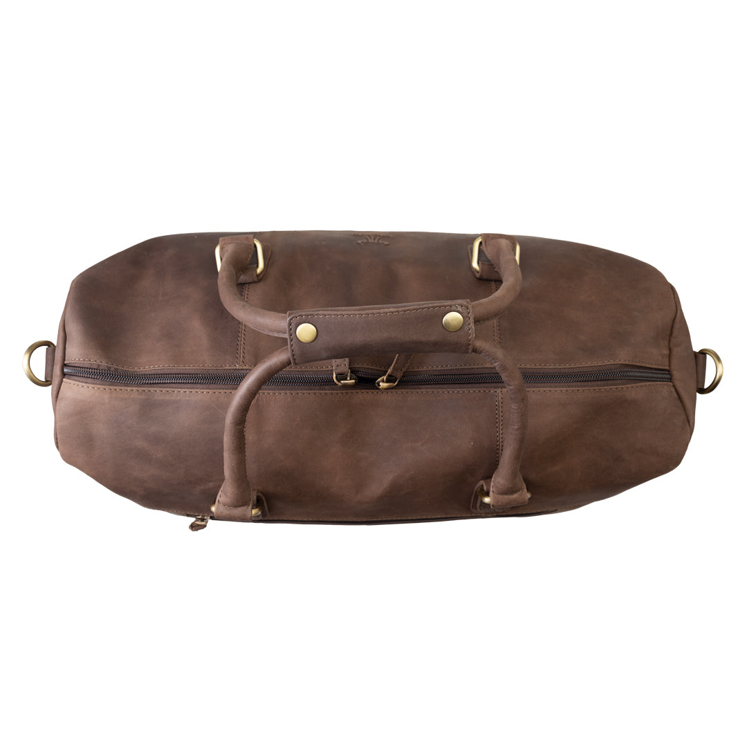 Torba podróżna/fitness z naturalnej skóry, ciemnobrązowa Travel Bag