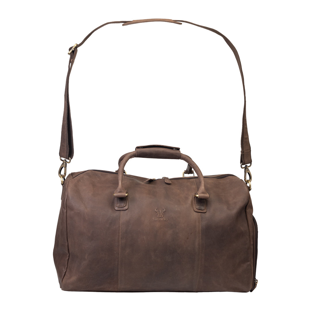Torba podróżna/fitness z naturalnej skóry, ciemnobrązowa Travel Bag