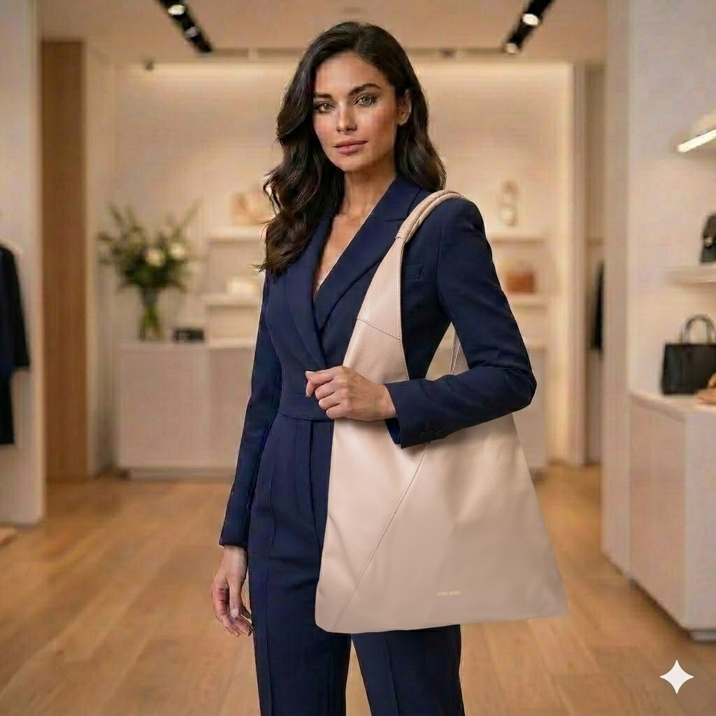 Damska torba z naturalnej skóry w kolorze jasnoróżowym Camelia