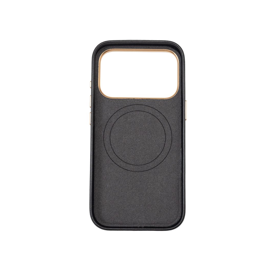 Husa telefon din piele naturala negru Iphone Pro17