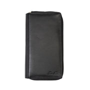 Portefeuille femme en cuir véritable noir Ina, protection RFID
