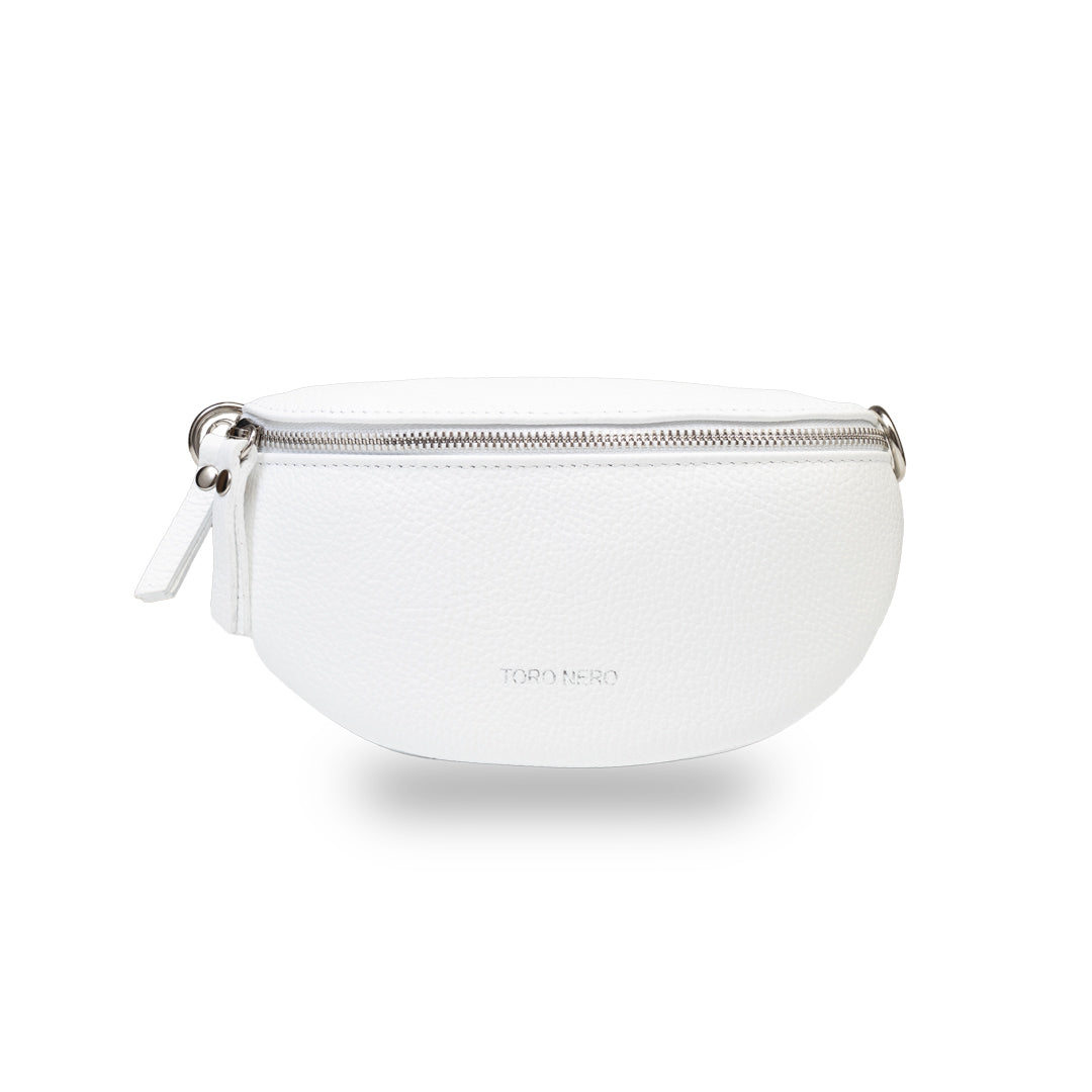 Damska nerka ze skóry naturalnej biała Waist Glam