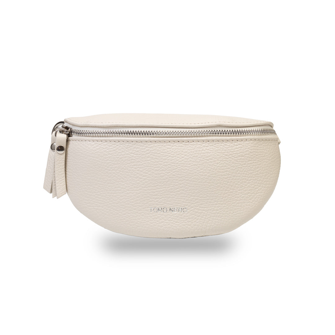 Damska saszetka ze skóry naturalnej w kolorze beżowym Waist Glam