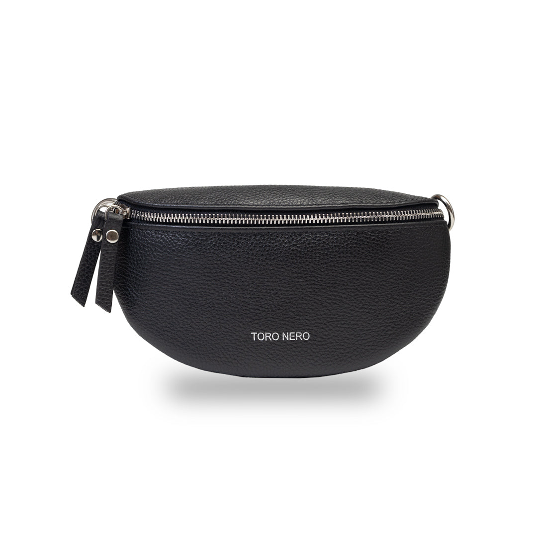 Damska saszetka ze skóry naturalnej w kolorze czarnym Waist Glam