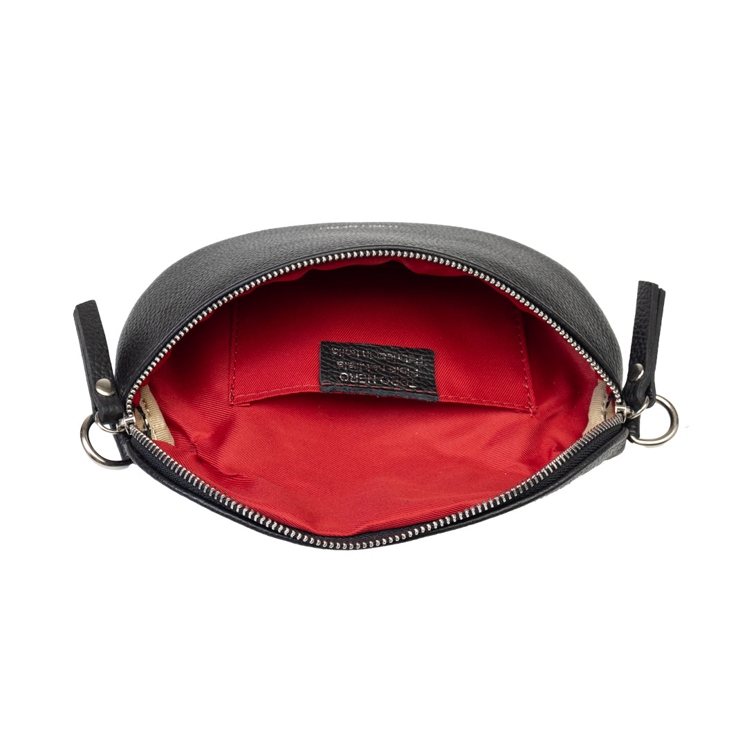Marsupio da donna in vera pelle nero Waist Glam