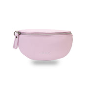 Damska saszetka z naturalnej skóry, jasnoróżowa, Waist Glam