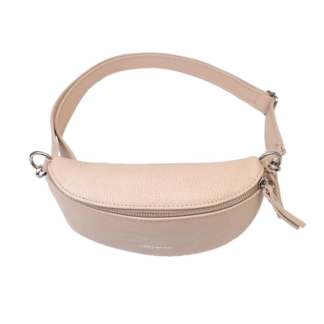 Világos rózsaszín bőr női táska Waist Glam
