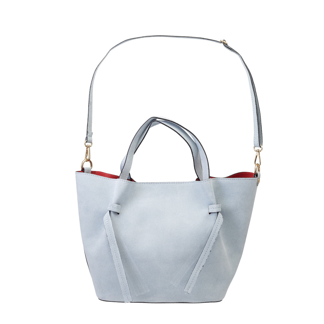 Damenhandtasche aus hellblauem Wildleder Loretta