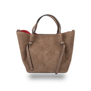 Damska torba z naturalnego zamszu, ciemnotaupe Loretta