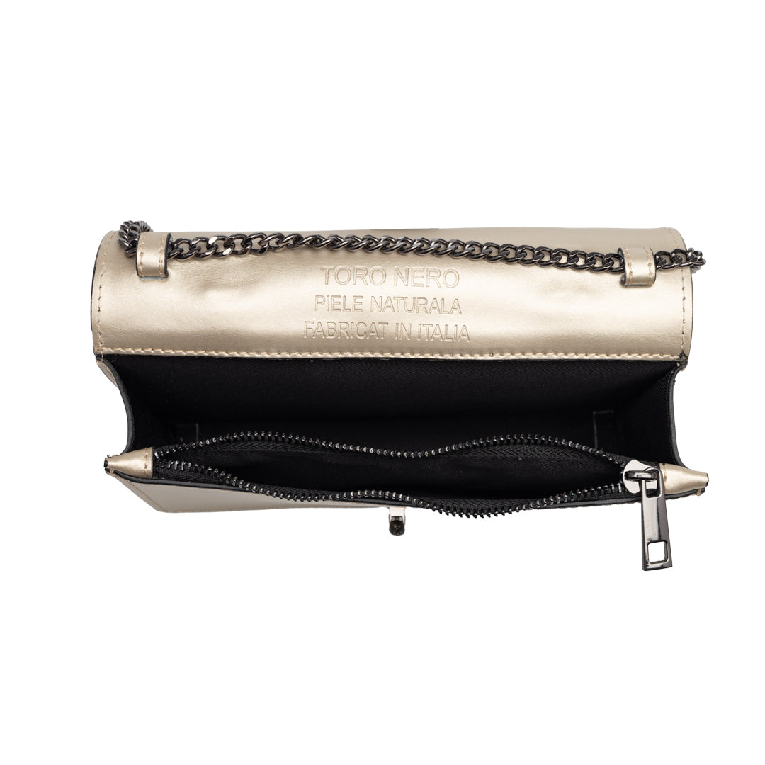 Sac à main en cuir véritable doré pour femme Lori