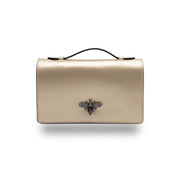 Sac à main en cuir véritable doré pour femme Lori