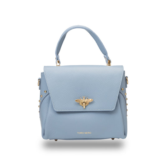Geanta dama din piele naturala baby blue Olivia