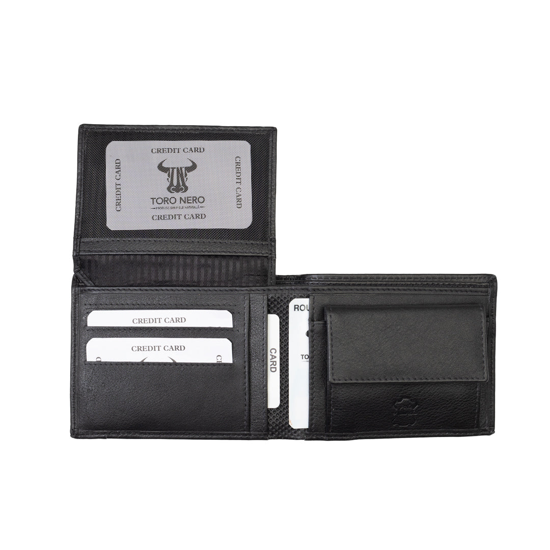 Herren-Brieftasche aus echtem Leder schwarz-line Vox, RFID-Schutz