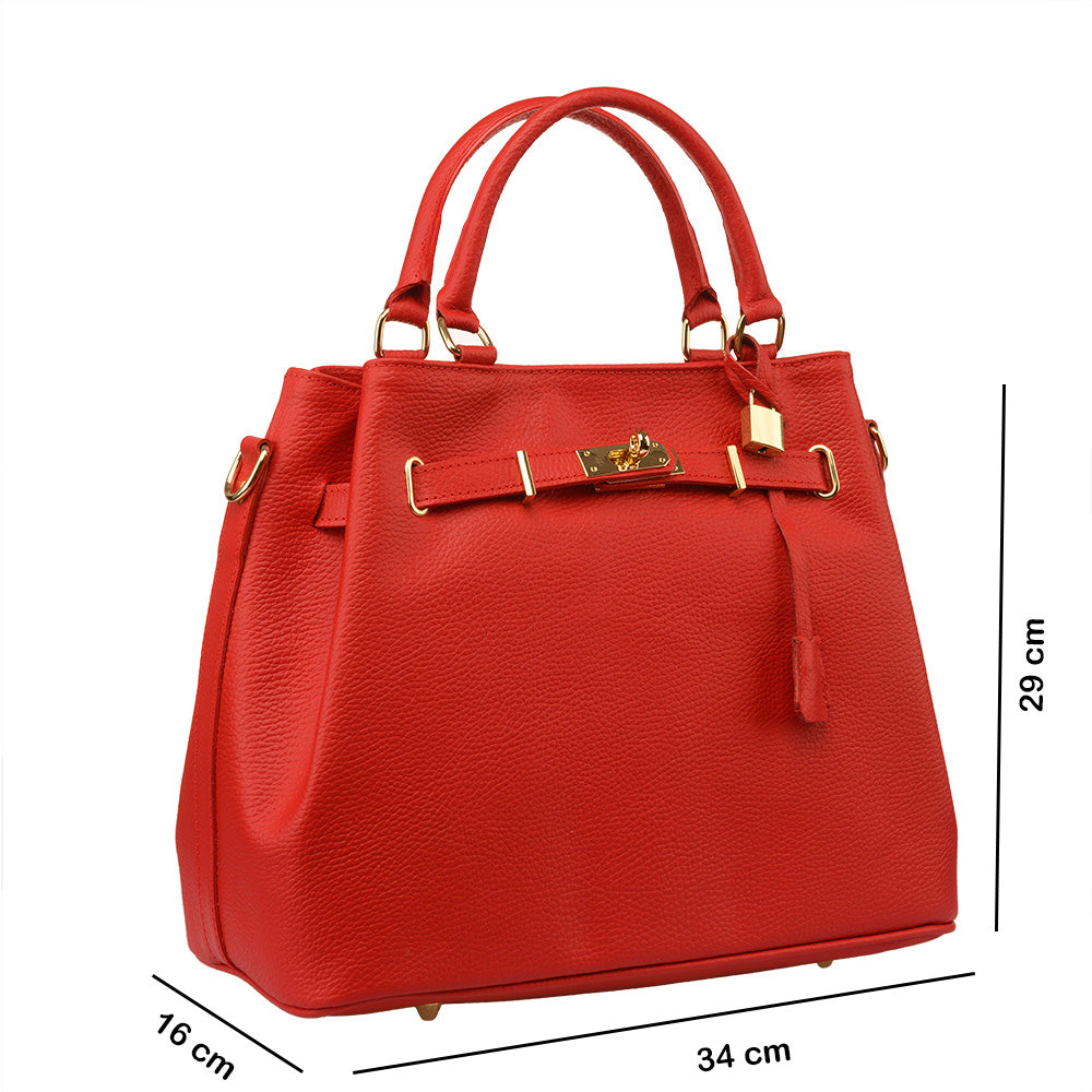 Damenhandtasche aus rotem Echtleder Odyssey